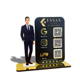 Men in suit Cutout Smart NFC 3QR Standee - For Garment Shop