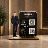 Men in suit Cutout Premium Smart NFC 2QR Standee - For Garment Shop - Big Size