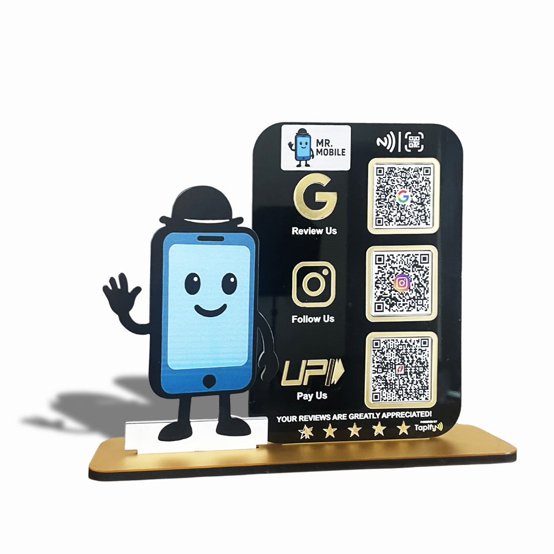 Mobile Cutout Shaped Smart NFC 3-in-1 Table Top Standee
