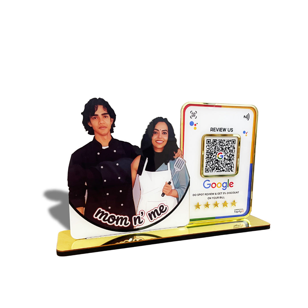 Your Custom Cutout Smart NFC - Premium  1QR Tabletop Standee-III