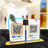 Mor Pankh Cutout Smart NFC 2QR Table Top Standee | Paytm, Google