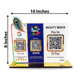 Mor Pankh Cutout Premium Smart NFC 3QR Table Top Standee |Google, Website, GPay