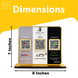 Premium Smart NFC 3QR Table Top Standee | Social Media Theme - Colour Edition