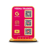 Premium Smart NFC 3-in-1 Standee | Pink Colour | Portrait Style-II