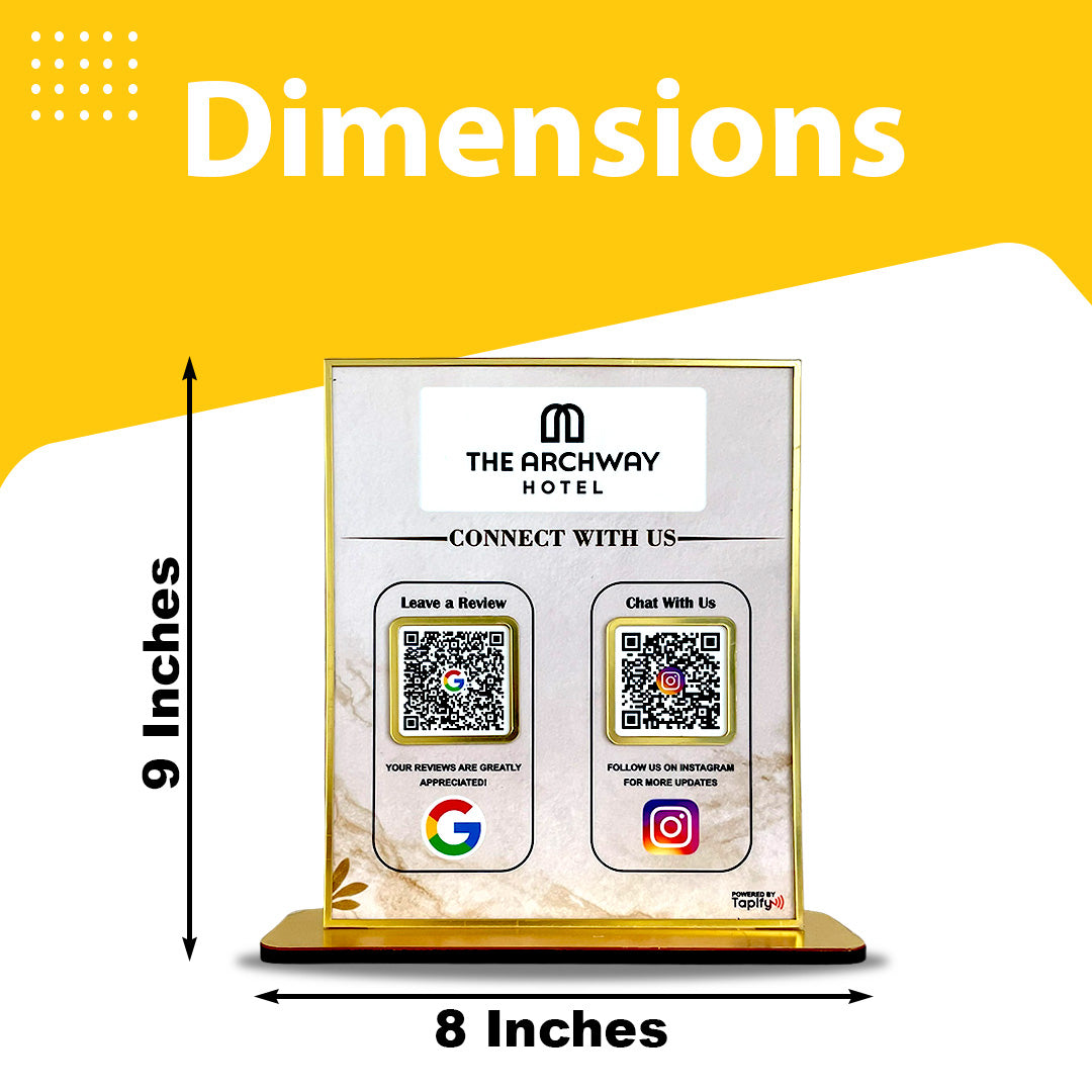 Premium Smart NFC 2-in-1 Table Top Standee - Marble Theme