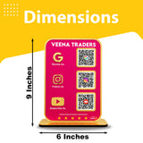 Premium Smart NFC 3-in-1 Standee | Pink Colour | Portrait Style-II