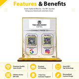 Premium Smart NFC 2-in-1 Table Top Standee - Marble Theme