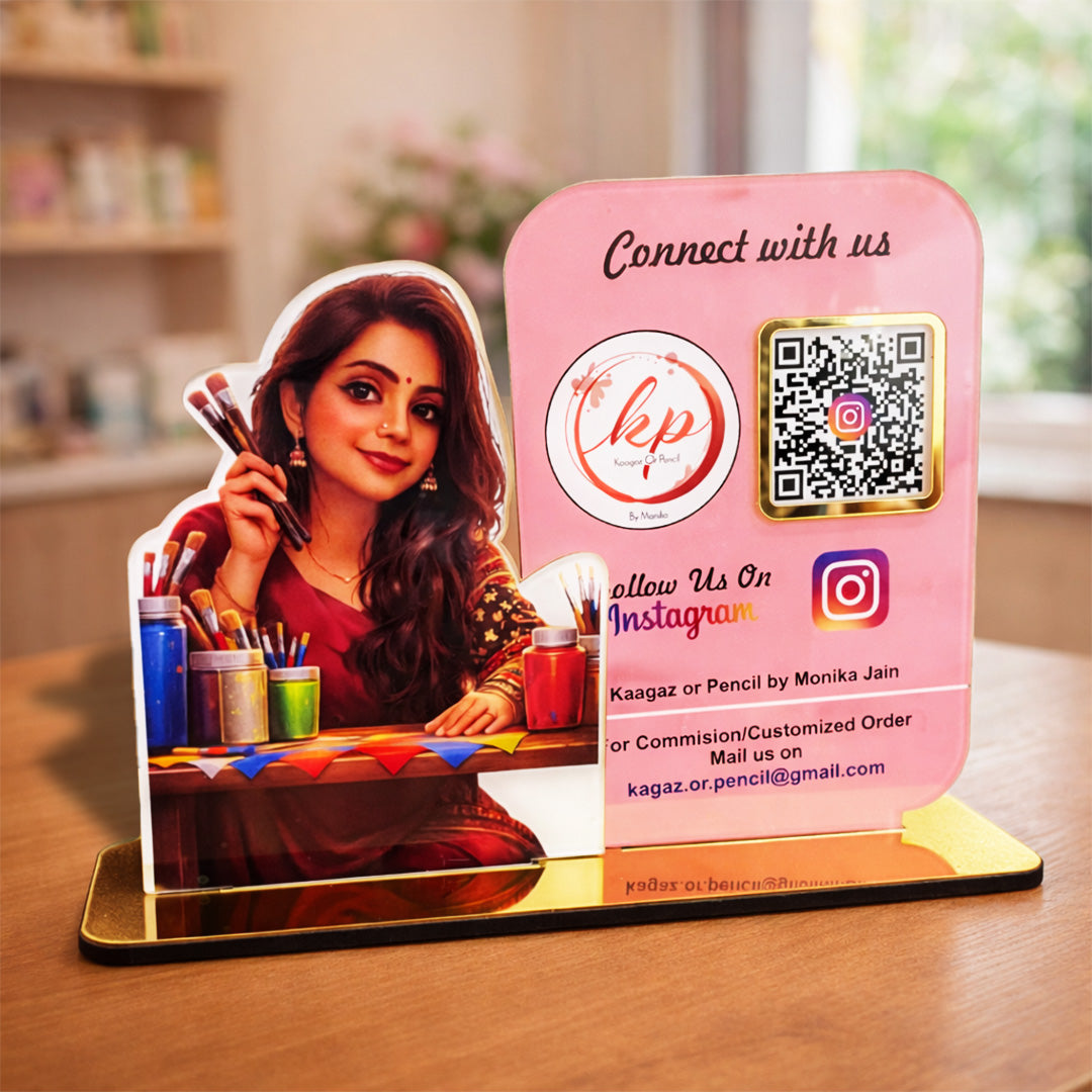 Your Custom Cutout Smart NFC - Premium  1QR Tabletop Standee-IV-Instagram
