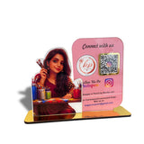 Your Custom Cutout Smart NFC - Premium  1QR Tabletop Standee-IV-Instagram