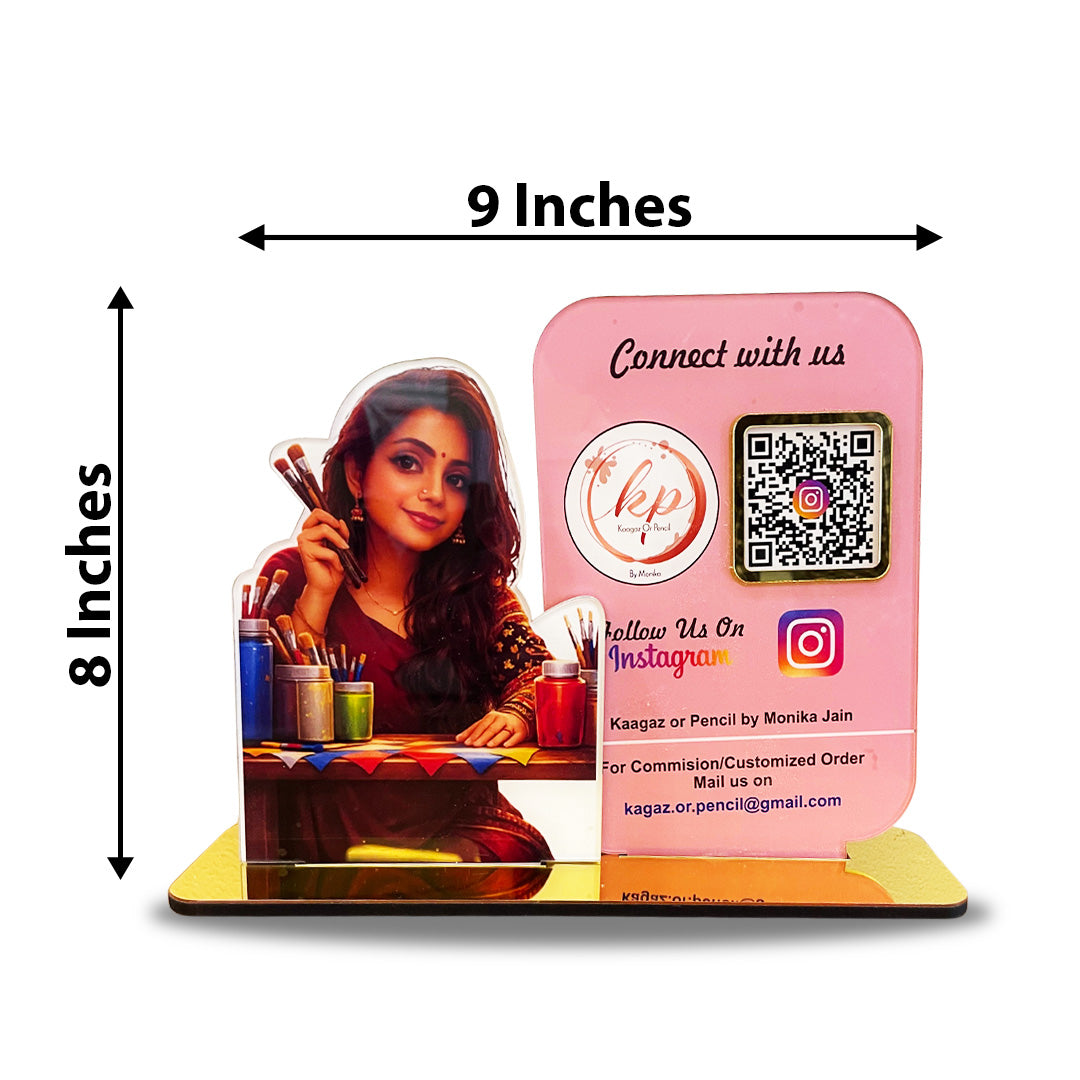 Your Custom Cutout Smart NFC - Premium  1QR Tabletop Standee-IV-Instagram