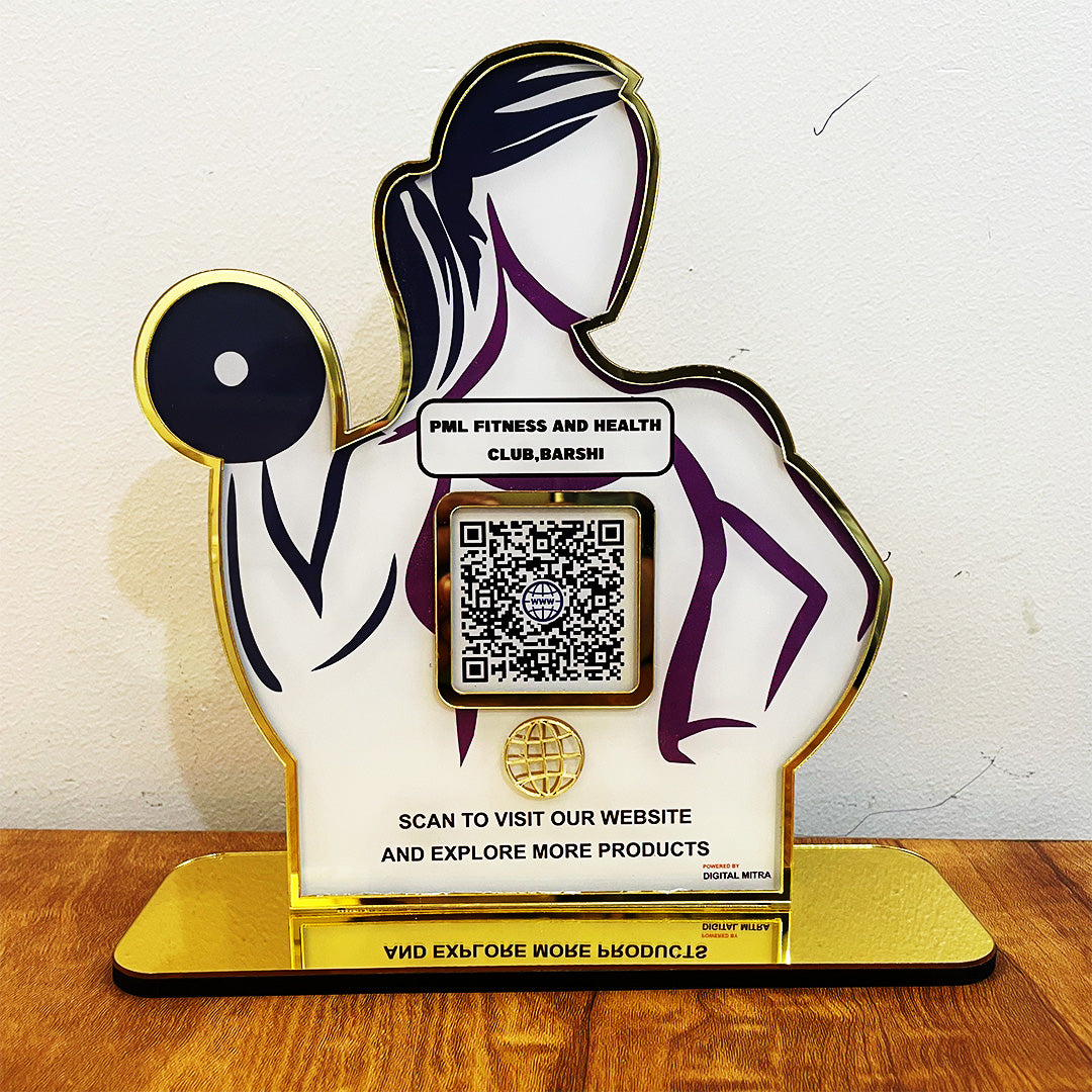 Girl Shape Smart NFC Website Tabletop Standee For Gyms-II