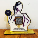 Girl Shape Smart NFC Website Tabletop Standee For Gyms-II