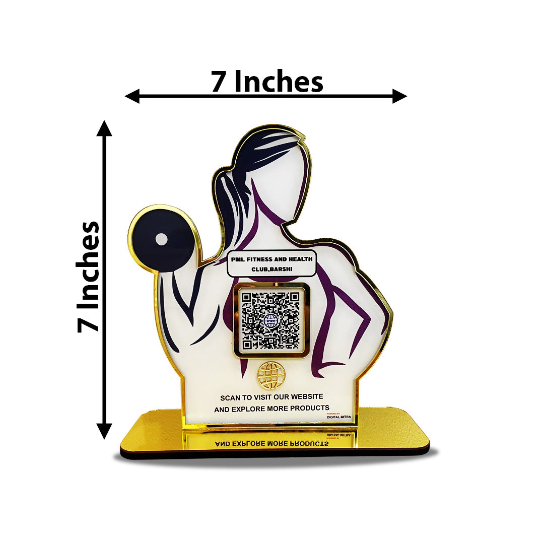 Girl Shape Smart NFC Website Tabletop Standee For Gyms-II