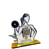 Girl Shape Smart NFC Website Tabletop Standee For Gyms-II