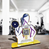Girl Shape Smart NFC Website Tabletop Standee For Gyms-II