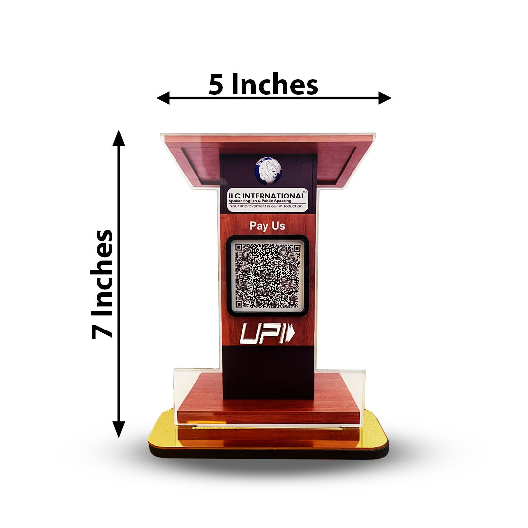 Podium  Shaped  - 1 QR Smart NFC Table Top Standee