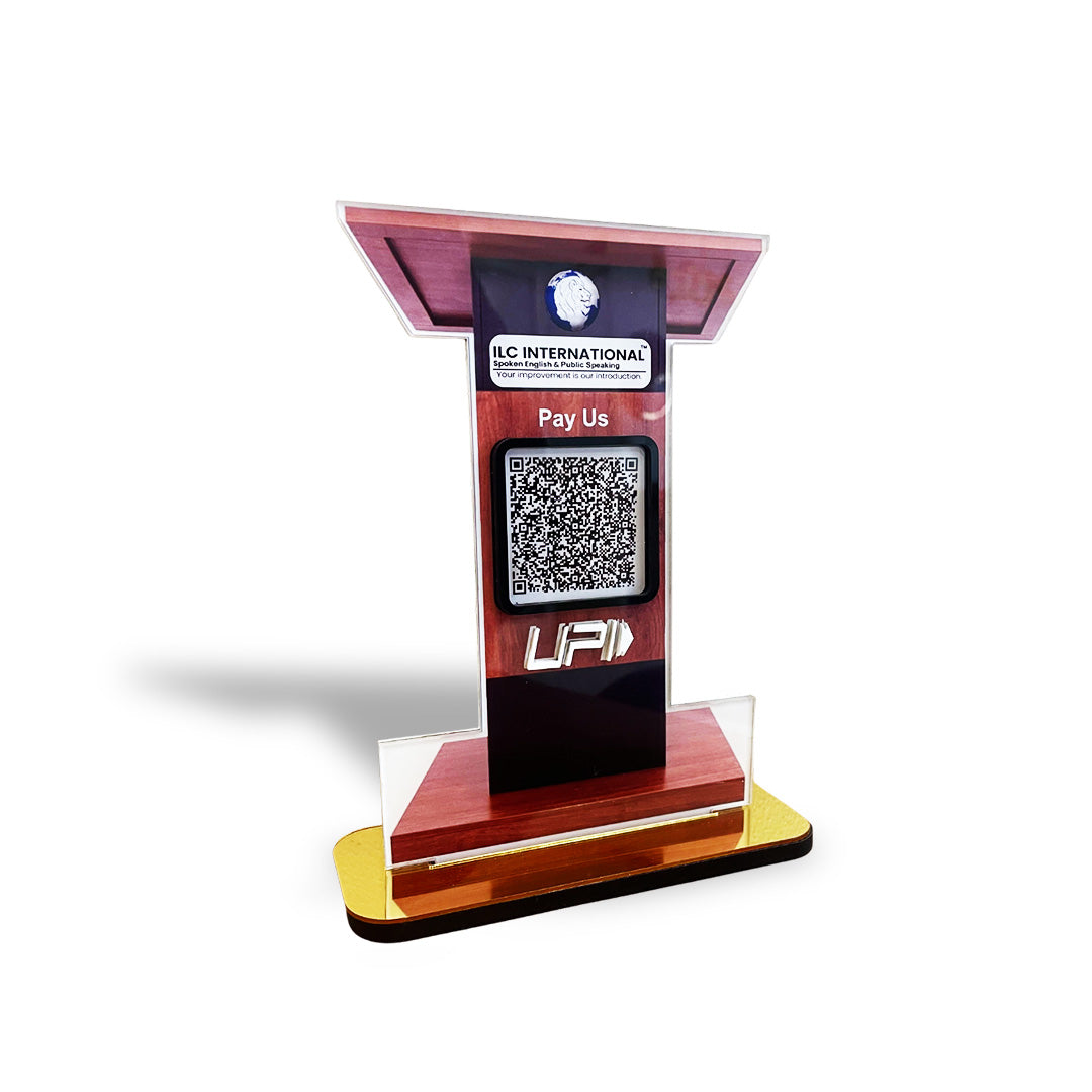 Podium  Shaped  - 1 QR Smart NFC Table Top Standee