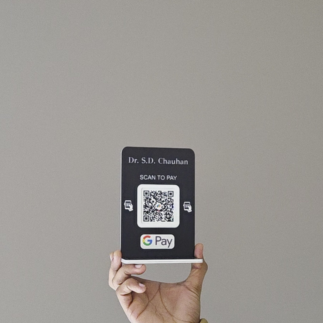 1 QR - Table Top - Payment QR Standee ( Without NFC ) - Dual Side