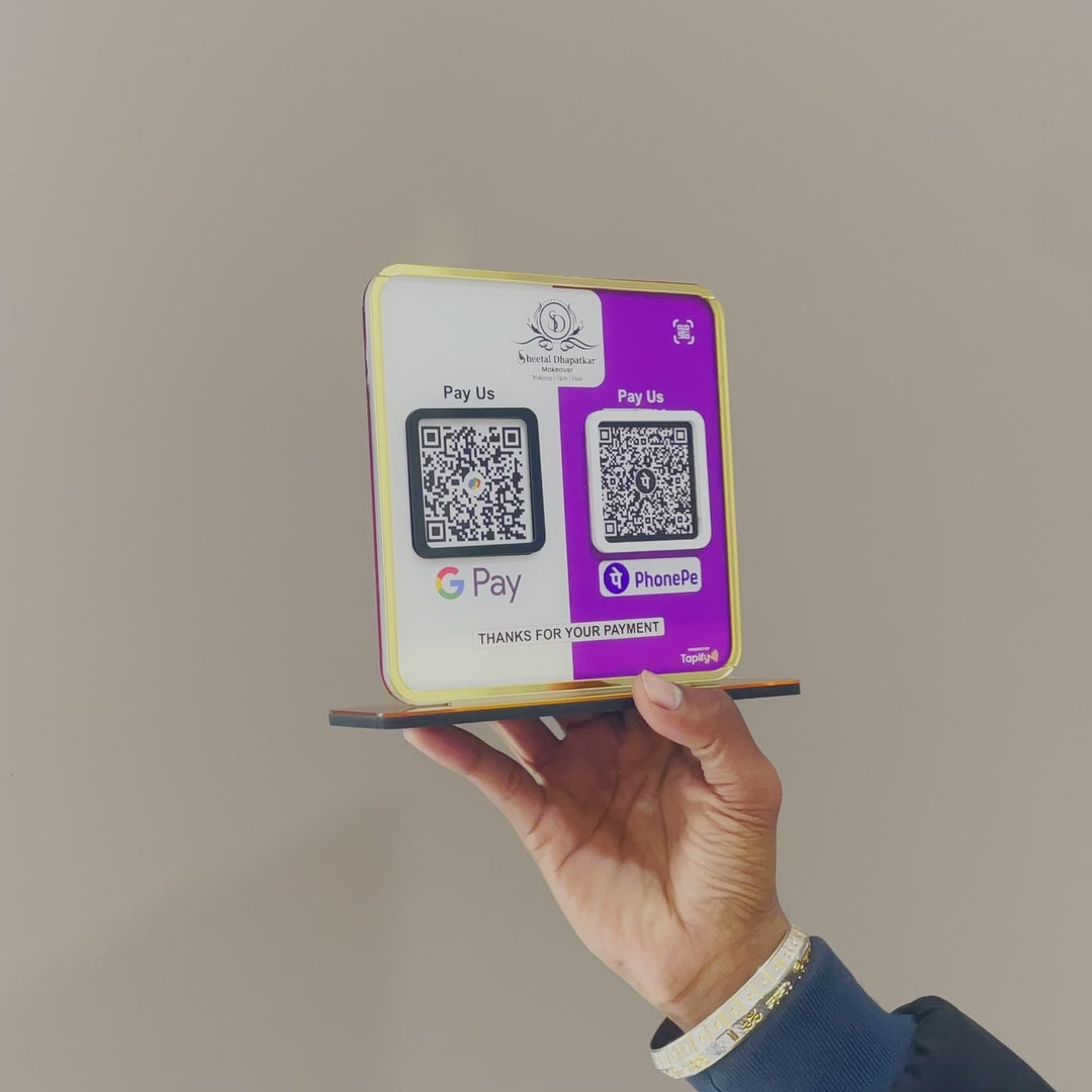 Smart NFC 2-in-1 Premium Standee – GPay & PhonePe Theme