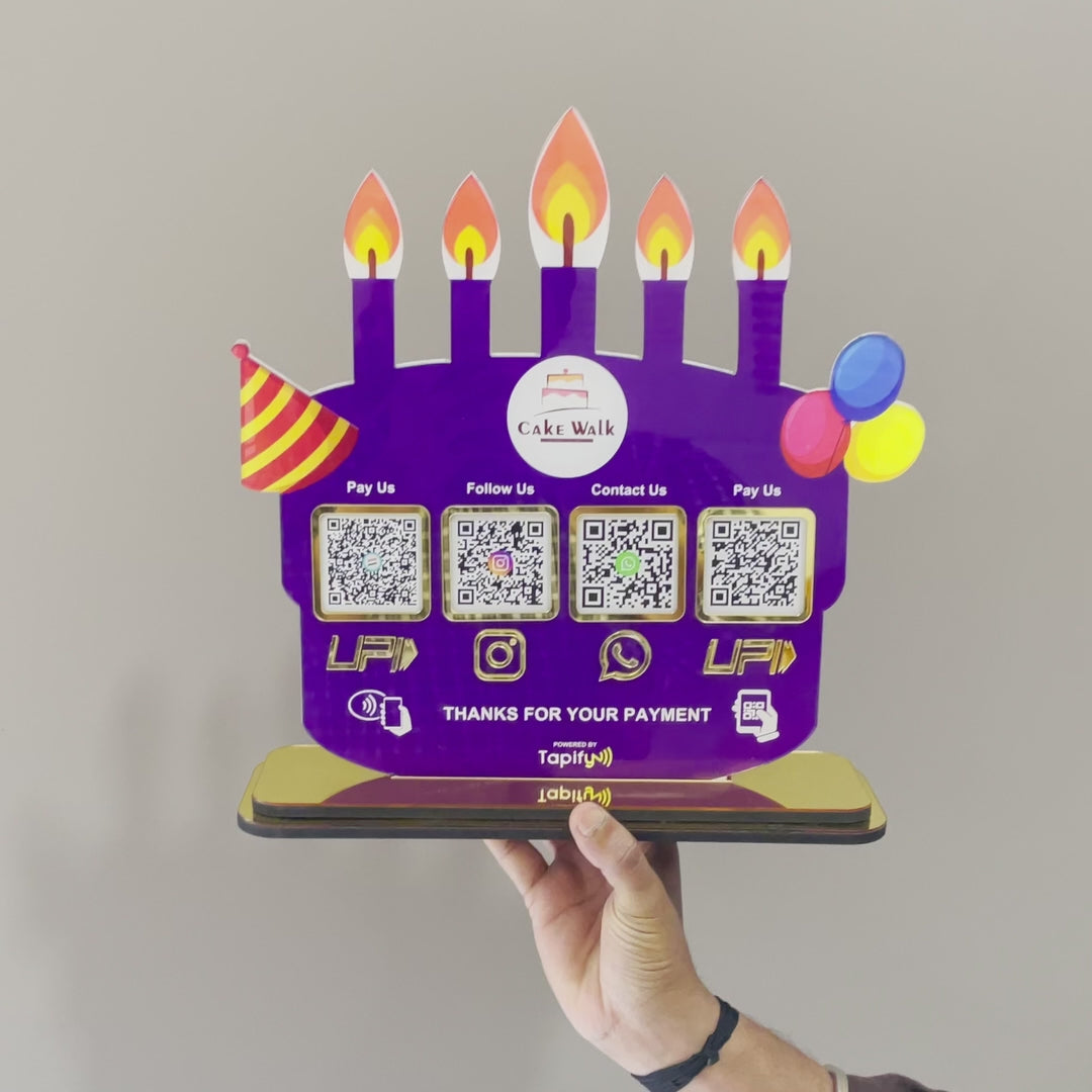 Big Size Cake Shape Smart NFC 4-in-1 Table Top Standee