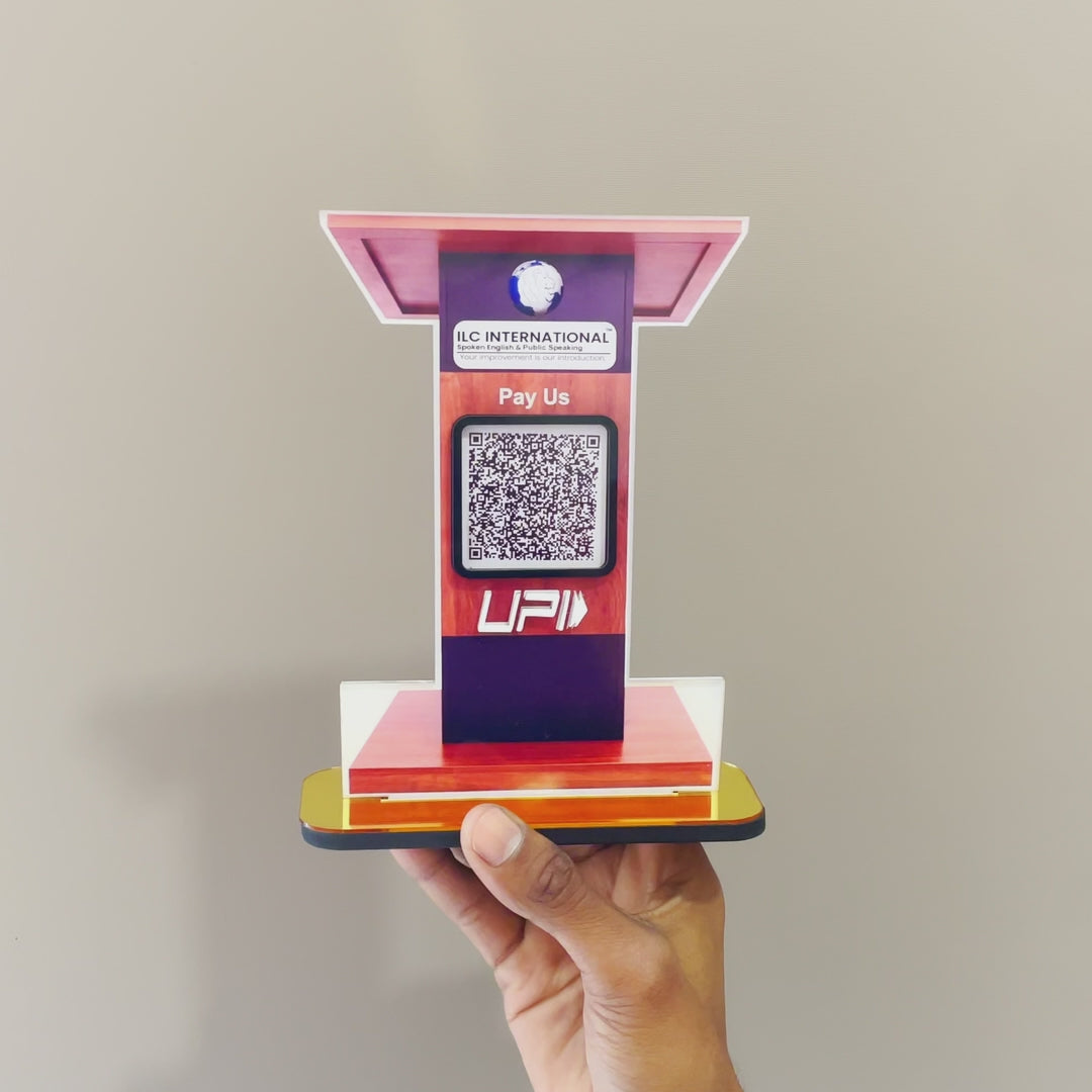 Podium  Shaped  - 1 QR Smart NFC Table Top Standee