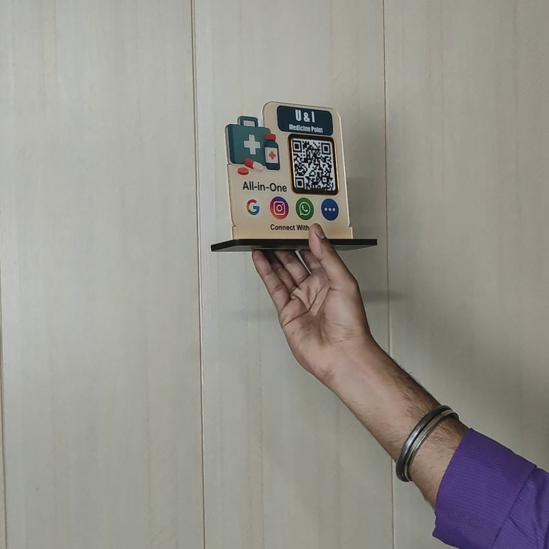 All-In-One Smart NFC QR Standee - For Chemist Shop