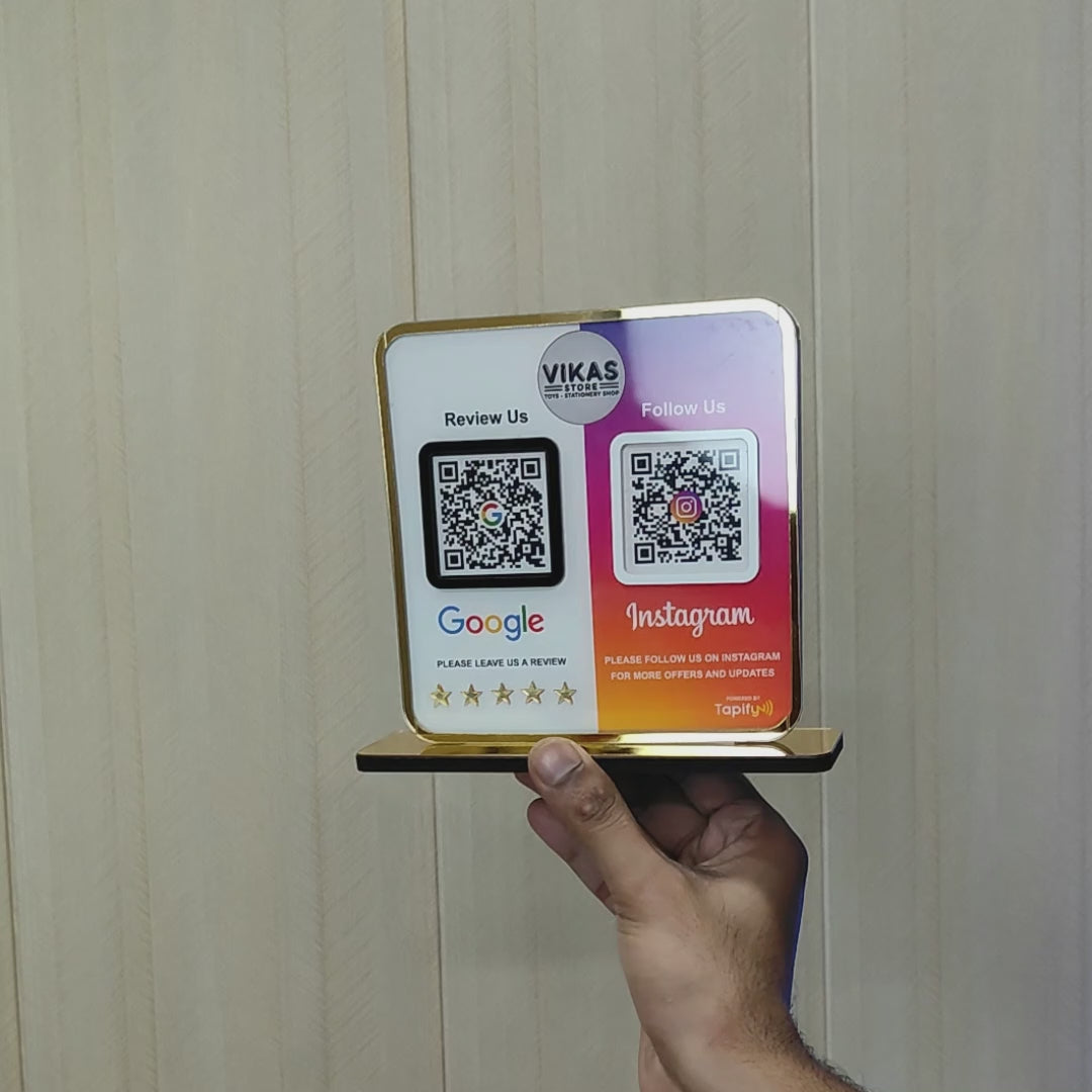Premium Smart NFC Standee – Google & Instagram Theme