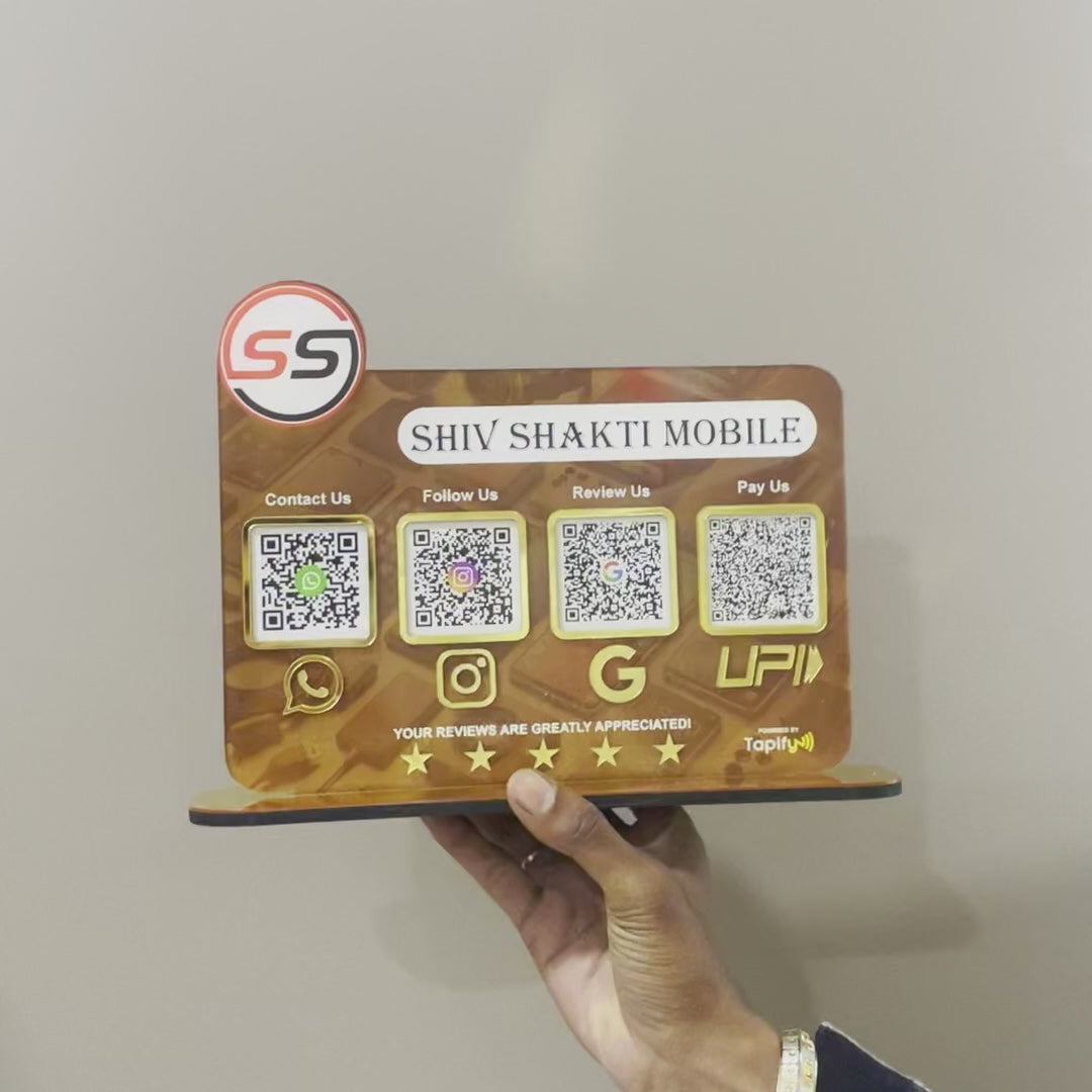 Logo Cutout Mobile Theme Standee - Smart NFC 4-in-1 Table Top Standee - I