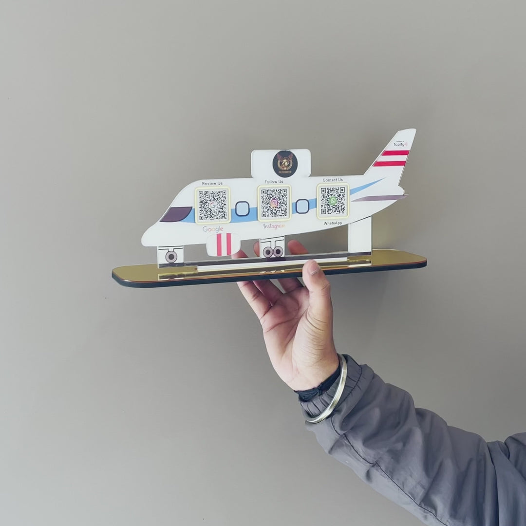 Aeroplane Shaped Smart NFC 3-in-1 Tabletop Standee
