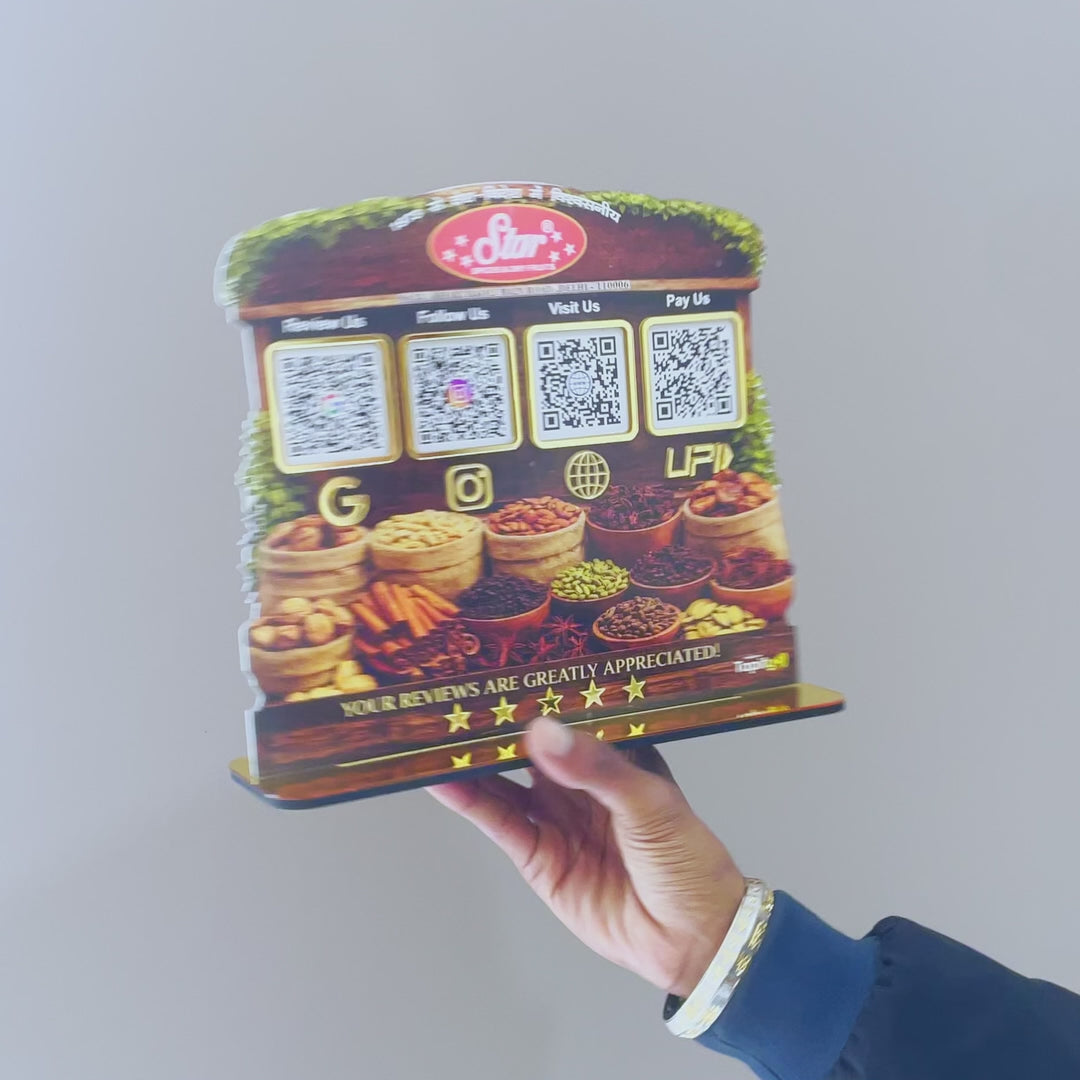 Spices Cutout Shaped 4QR Table Top Smart NFC Standee-II