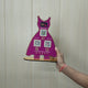 Ladies Cut Sleeves Gown shaped  NFC 3-in-1 Tabletop Standee – For Boutiques & Garment Shops | Pink Colour