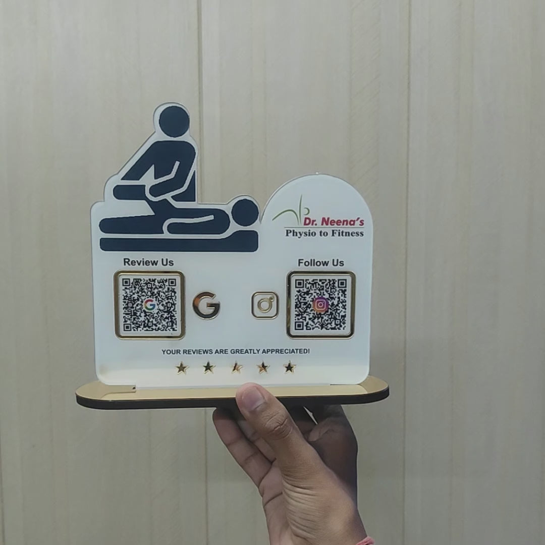 Physiotherapist Shaped Smart NFC 2-in-1 Table Top Standee