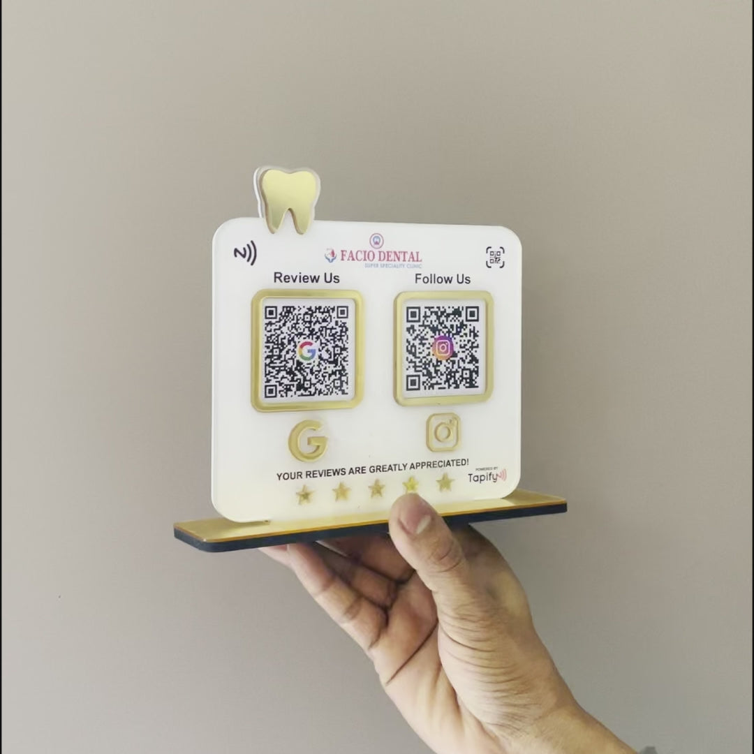 Smart NFC 2-in-1 Standee - Teeth Cutout | For Dentists