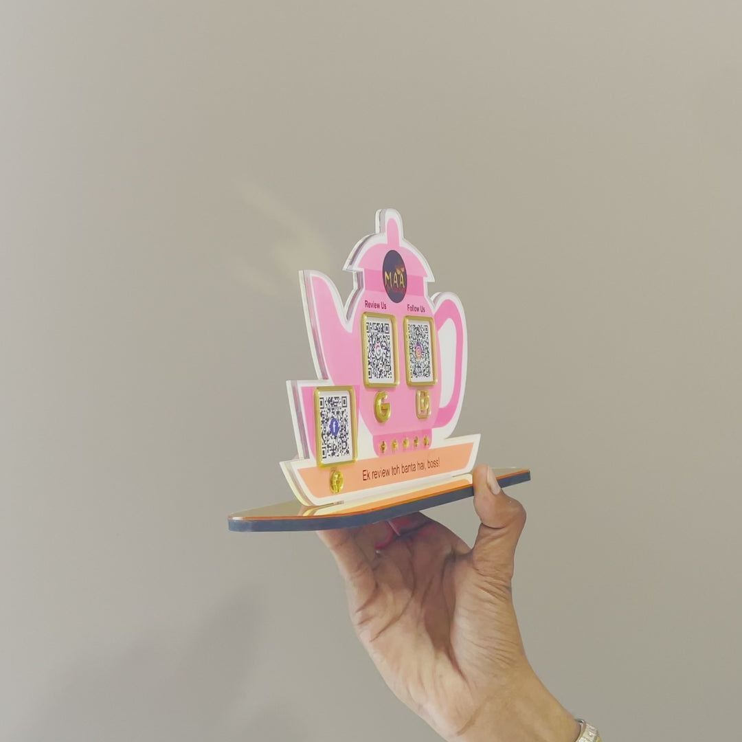 Kettle and Cup Shaped - Smart NFC 3-in-1 Tabletop Standee