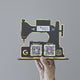 Sewing Machine Shaped - Smart NFC 2QR Table Top  Standee - White Colour