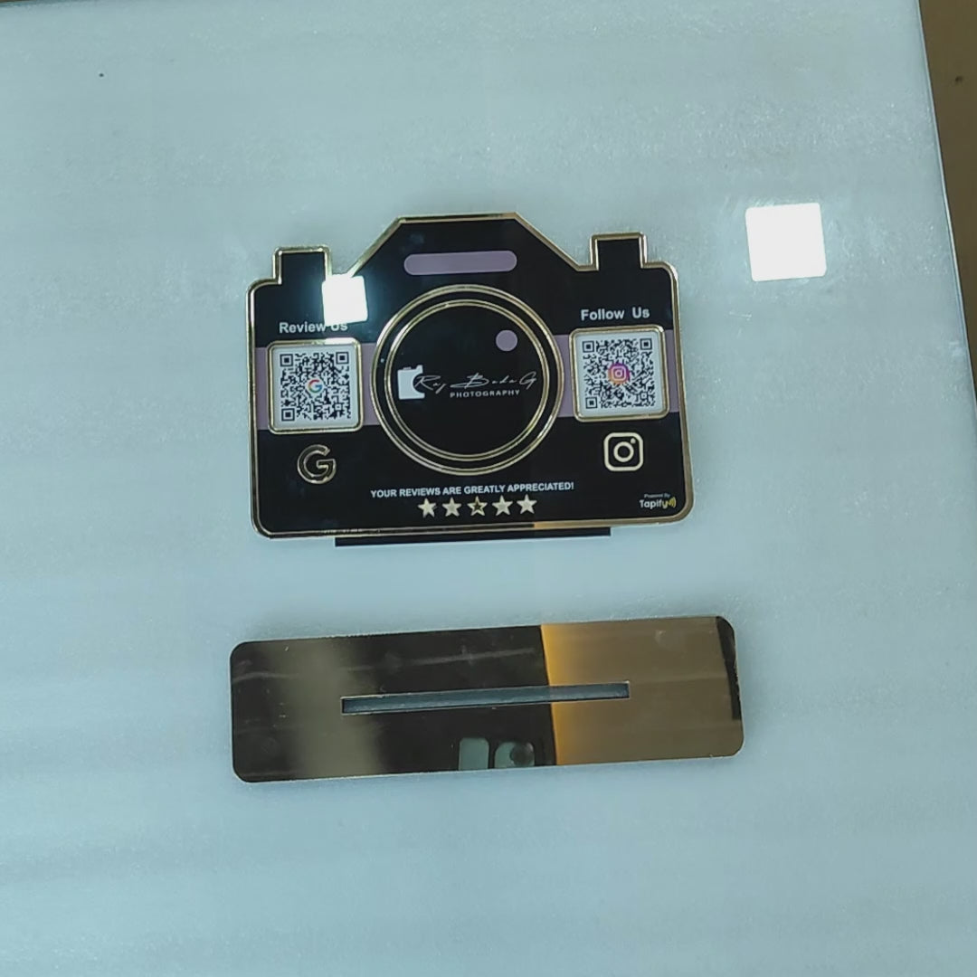 Camera Shaped - 2 QR Table Top Standee