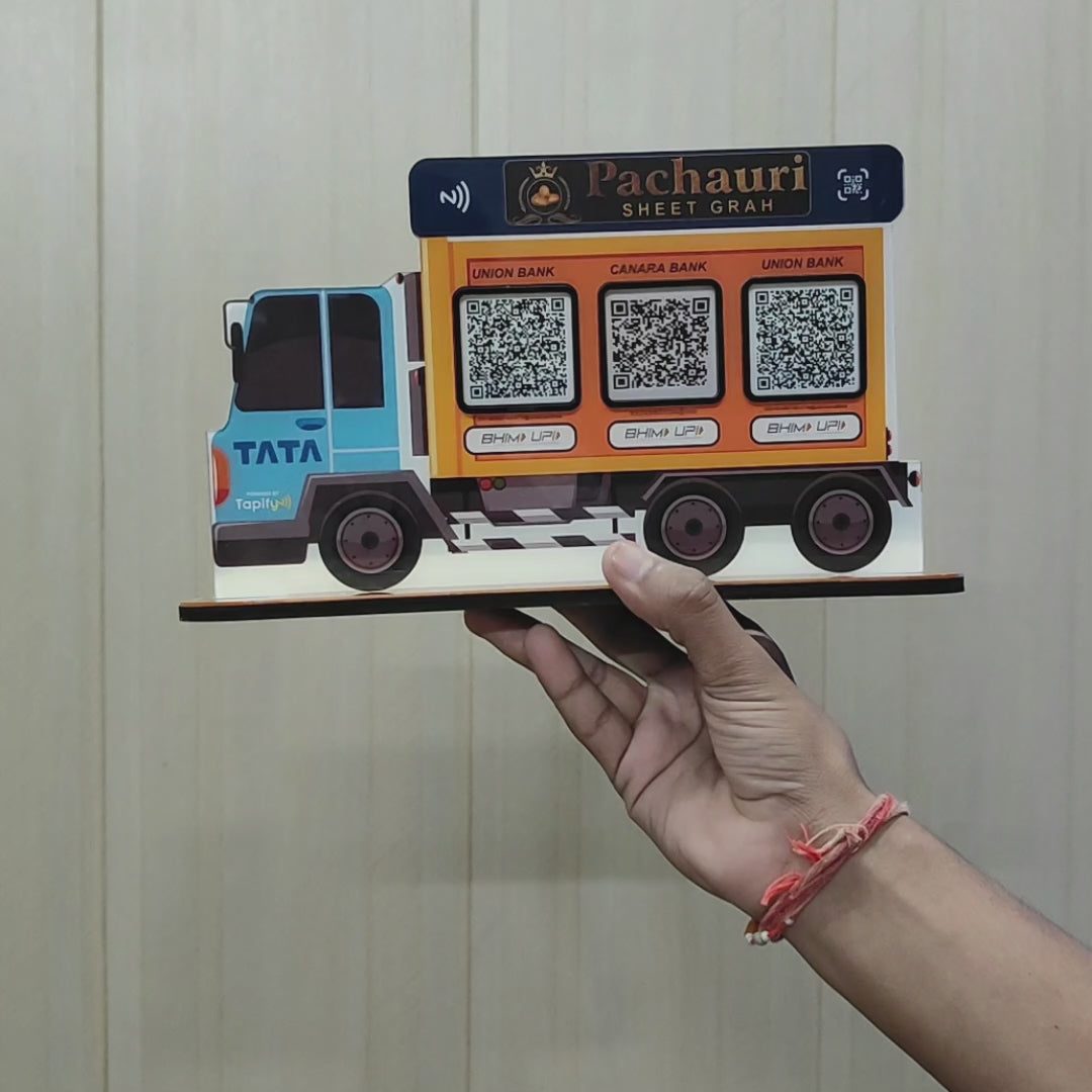 Truck Shaped Smart NFC 3-in-1 Tabletop Standee