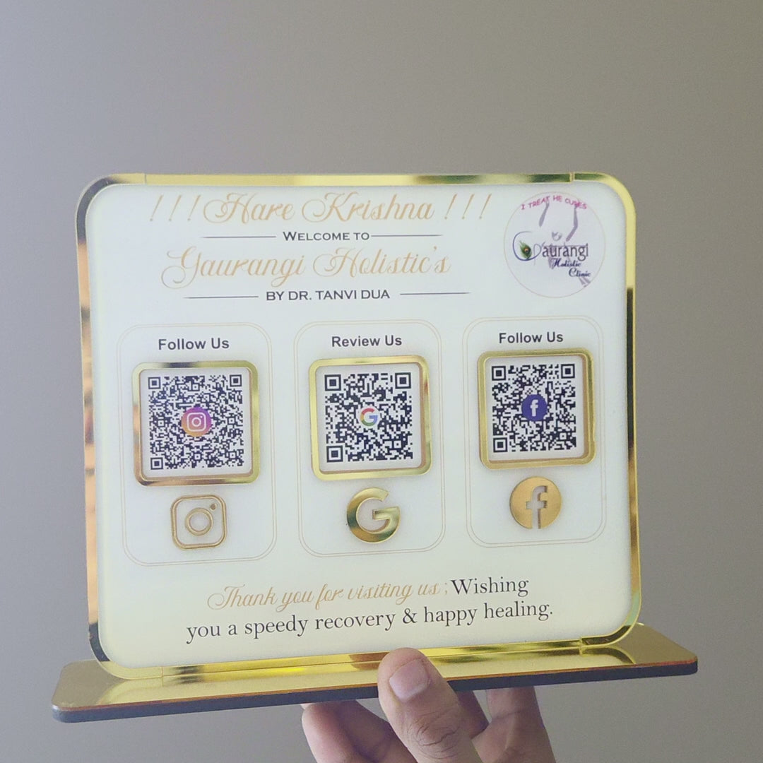 Premium Smart NFC 3-in-1 Table Top Standee | White Colour
