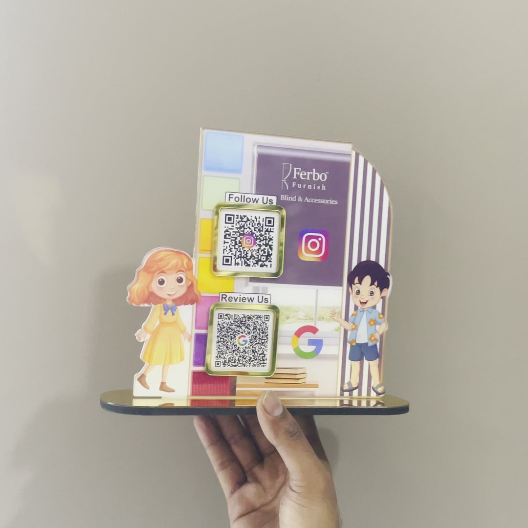 Kids Cutout Shape - Smart NFC 2QR Standee