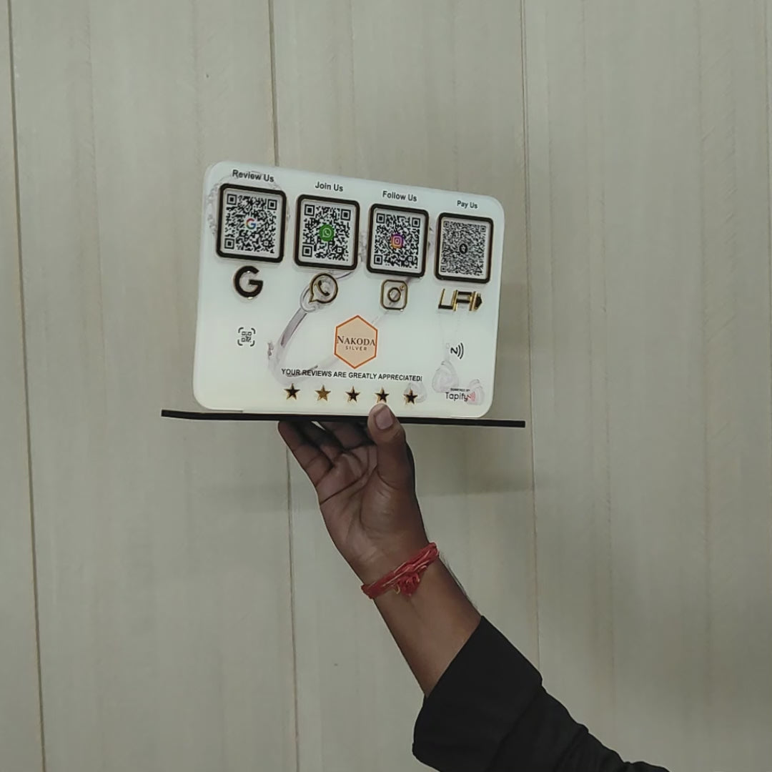 Smart NFC 4-in-1 Table Top Standee - Jewellery Background