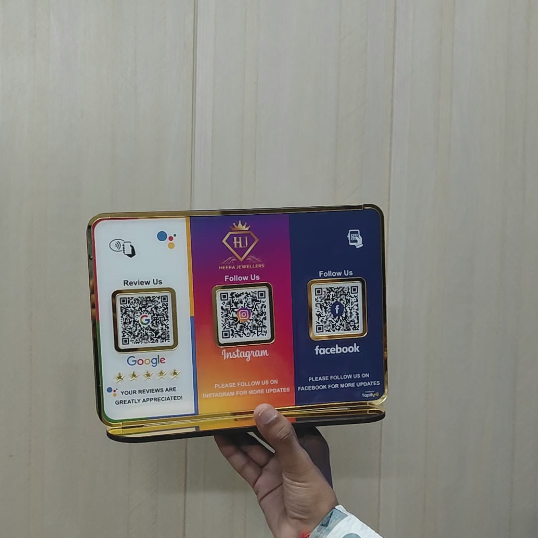 Premium Smart NFC Table Top Standee | Social Media Theme Edition