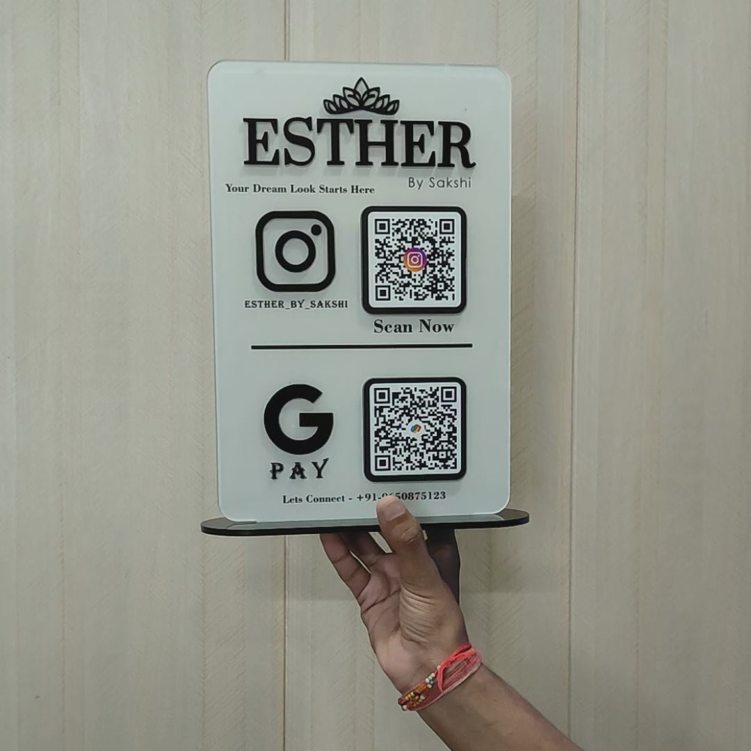 Vogue Series – Smart NFC 2-in-1 Standee With 3D QR + logo Cutout