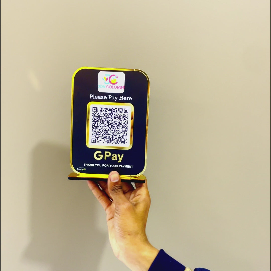 Premium  Big Size Smart NFC 1 QR Table Top Standee | Black Colour