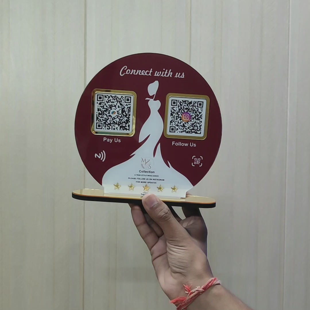 Circle Shape Smart NFC 2-in-1 Table Top Standee