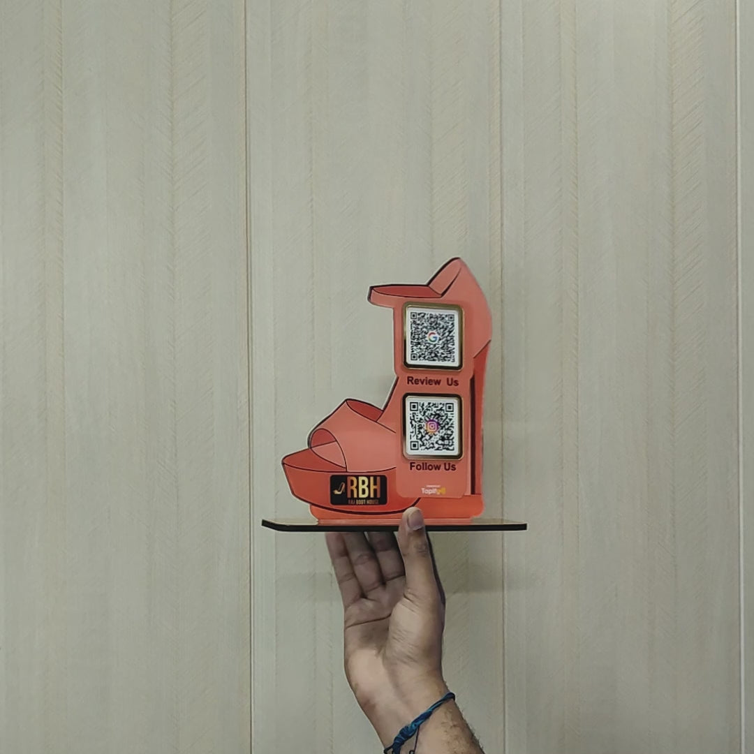 Heel Cutout Shape - Smart NFC 2-in-1 Table Top Standee