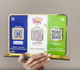 Premium Smart NFC 3QR Table Top Standee | Social Media Theme Edition- Facebook, UPI Payment, Whatsapp