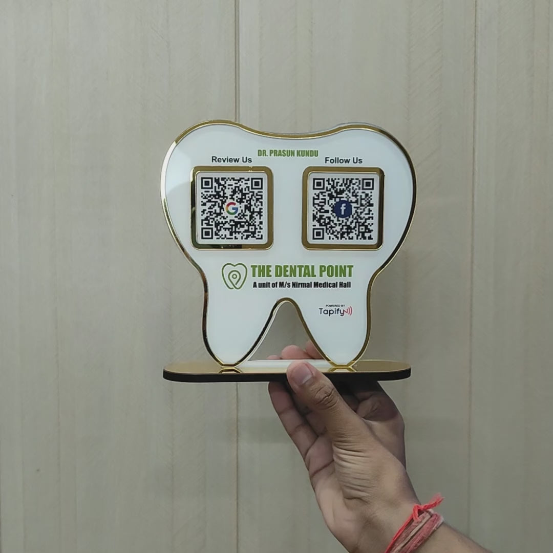 Dental Tooth Shaped Smart NFC 2-in-1 Standee - For Dentists
