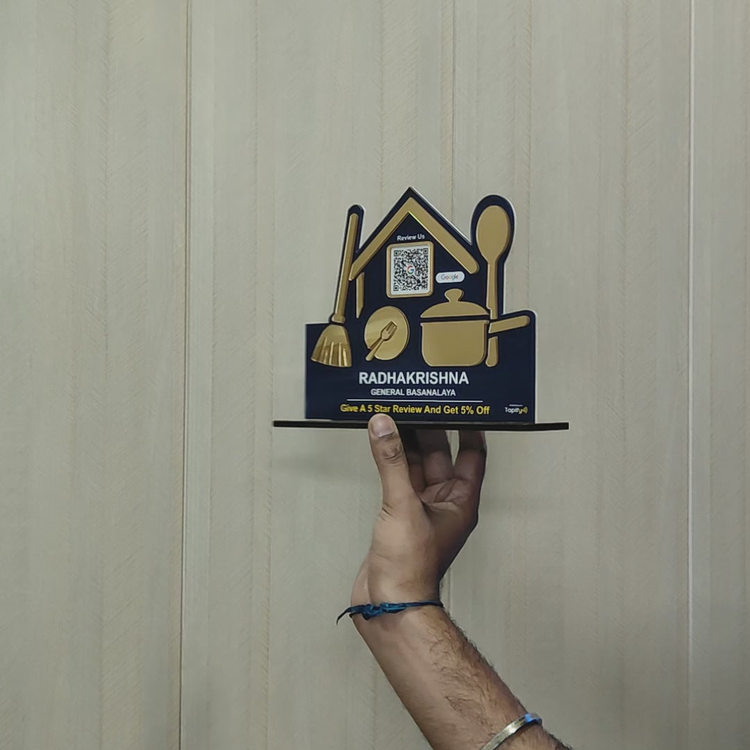 Crockery Shaped - Smart NFC 1 QR  Table Top Standee