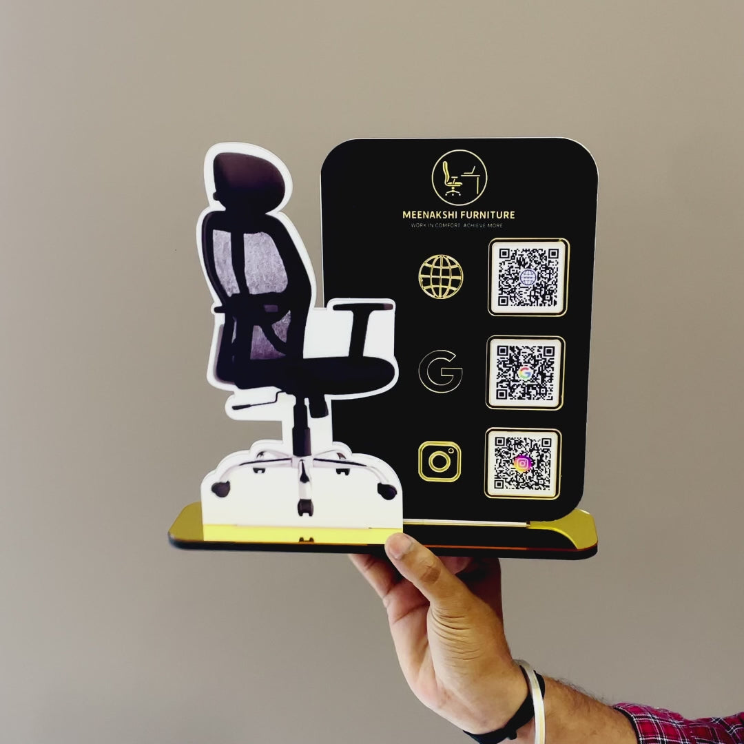 Chair Cutout Shaped - Smart NFC 3-in-1 Tabletop Standee