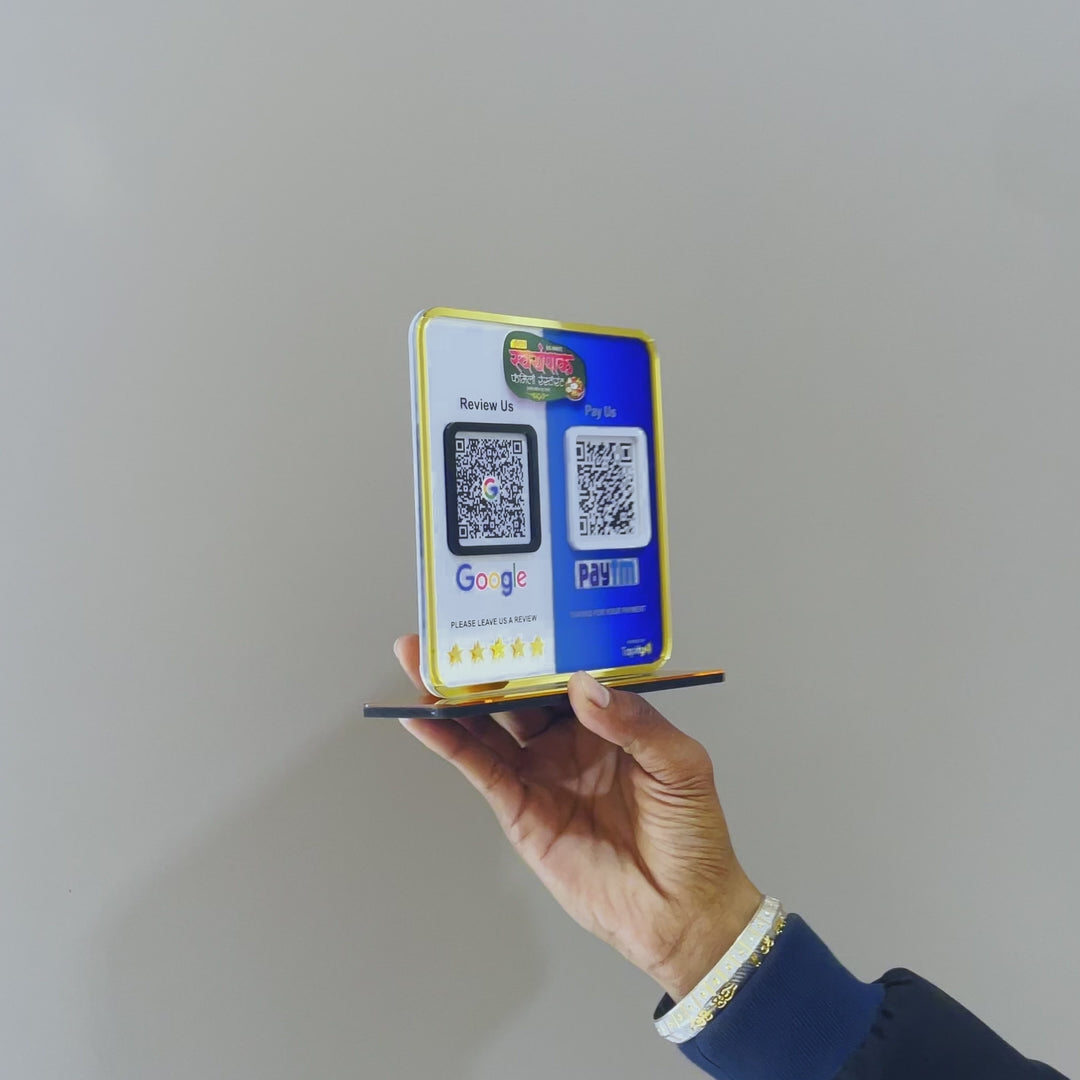 Smart NFC 2-in-1 Premium Standee – Paytm & Google Reviw Theme